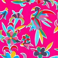 Animal Wonderland Pink Oilcloth Fabric By The Roll (12 Yards)