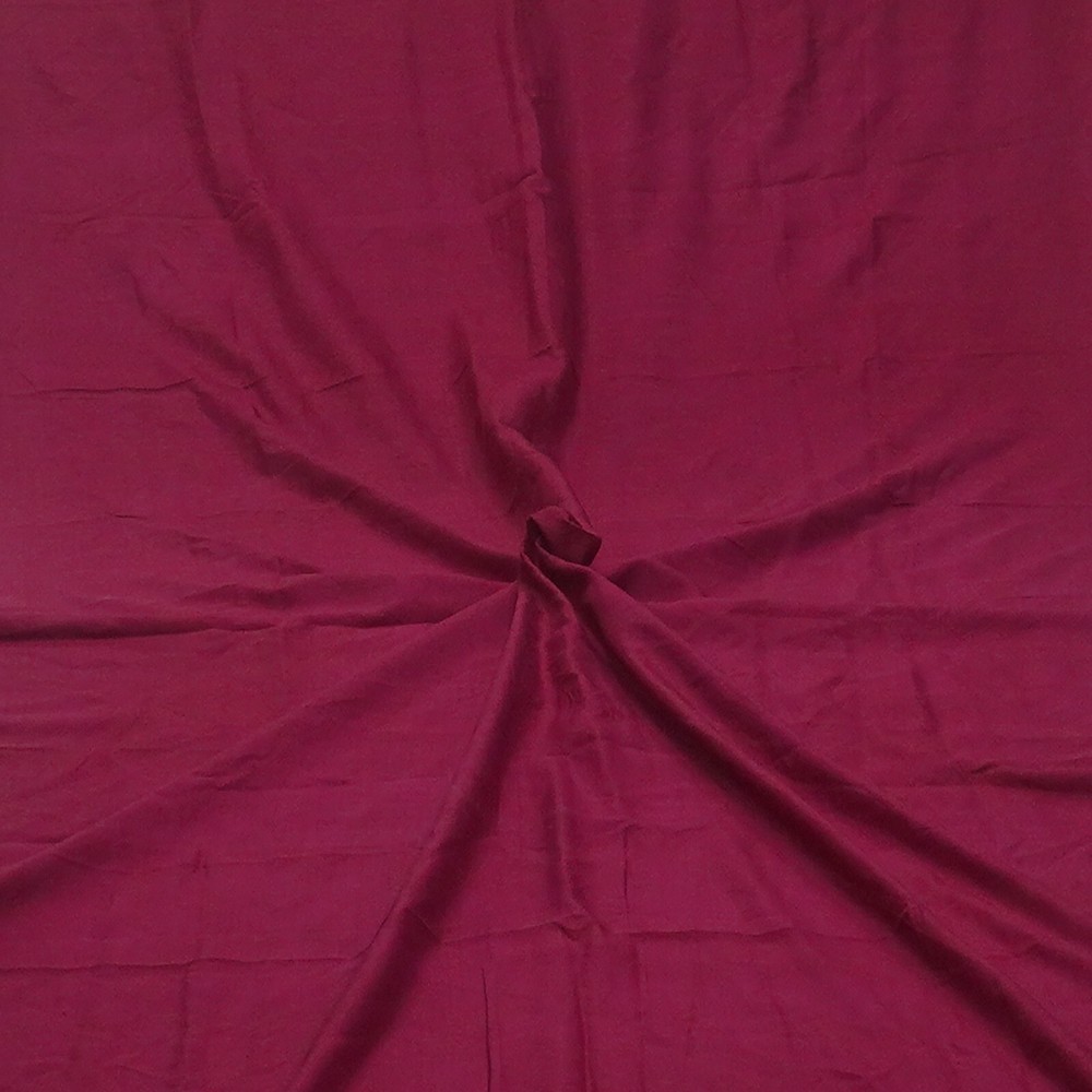 Vintage Maroon 100% Pure Silk Handloom Sari Remnant 7YD Craft Fabric Silk Scrap