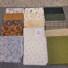 LOT OF 15 FAT QUARTERS COTTON FABRIC ASSTD COLORS & DESIGNS lot 1
