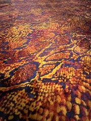 Fabric by the YARD orange, black and yellow snake skin ployester and elastane
