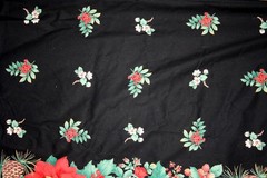 60 INCH WIDE DOUBLE CHRISTMAS FLORAL BORDER BY JOAN KESSLER – 100% COTTON FABRIC