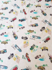 VTG Novelty Antique Cars Tossed on Map Detail by Princess Fabric # 309 BTHY