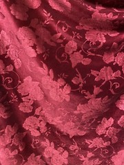 Luxury Embossed Merlot Velvet Flower Design 4-way Stretch 58/60” Sold By The yd.
