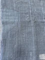 Antique Japanese BORO Indigo Kaya Mosquito Net Fabric Faded Distressed Blue 74″
