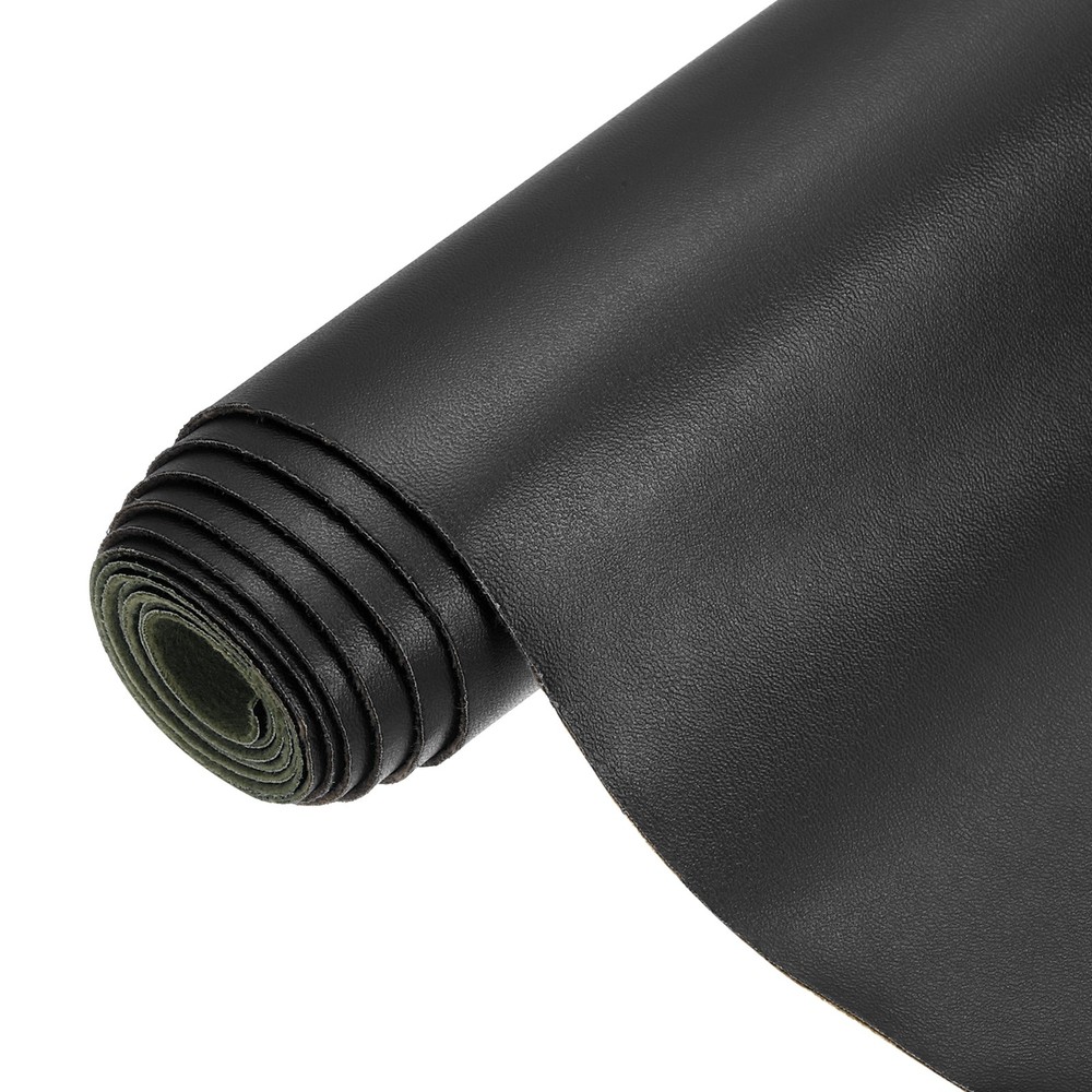 PU Faux Leather Fabric 0.4 Yards Synthetic Leather Material, Black