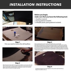 60″x60″ Headliner Fabric Foam Backed Auto Roof Liner Repair Upholstery Suede