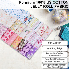 -100% US Cotton Precut Fabric Strips Roll for Quilting, Crafting, and Sewing, So