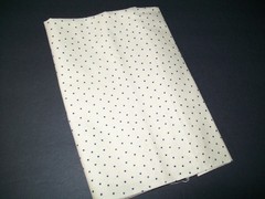 VTG Beige W/Navy Blue Stars Fabric Remnant Cotton Quilting Crafts 32″x38″