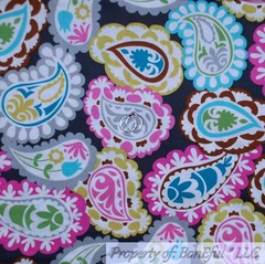 BonEful FABRIC FQ Cotton Quilt White Green Leaf BIRD Spring Pink Flower Purple S