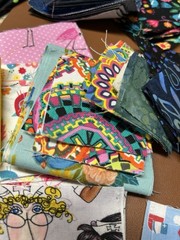 Quilting Crafting Fabric Scraps Lot, Multicolor Assorted Patterns , 1.6 Lbs