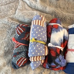 Lularoe one size pack of 6 red white & blue leggings
