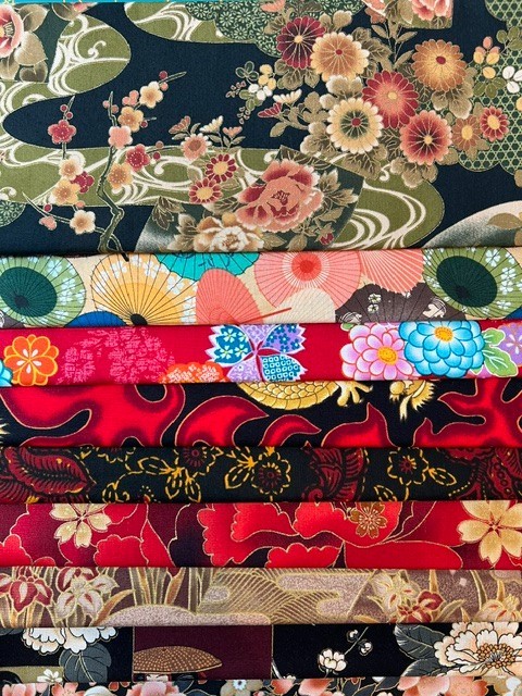 Quilting Fabric Lot – Asian themed, 10 Fat Quarters + 1 FREE!