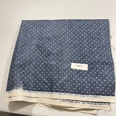 vintage dupont upholstery fabric blue floral cotton 63×54 1.75 yards