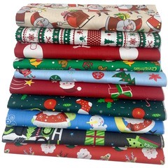 10 PCS Christmas Fabric Cotton Squares 19.7×19.7 Inch Quilting Bundles