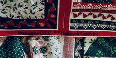 Wamsutta Patchwork Christmas Cheater Stars Tree Wreath 10 Blocks 8.5 SQ Panel