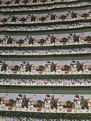 Winter Friends By Claire Murray 2005 Cotton Striped Christmas Fabric 2 Yrds X 43