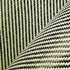 Carbon fiber&Yellow Aramid mixed Fabric Cloth Twill 3K 200gsm 50x100cm-roll pack