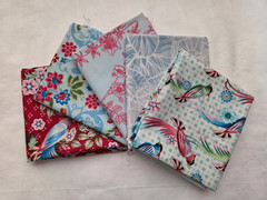 5 Fat Quarters, Blue – FQ 18 x 22 Cotton Quilting Fabric Ver 4
