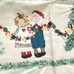 BTY Raggedy Christmas Border Fabric Daisy Kingdom Cotton Print