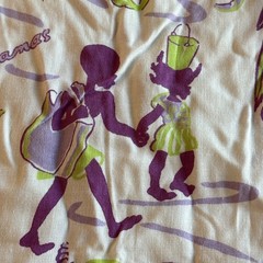 VTG 1950s Nassau Bahamas Novelty Print-Unfinished Skirt Project Cutter 64”x24.5”