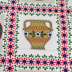 Vintage Pflegeleicht Fabric Dutch/Holland Pitcher and Plate Pattern 2+ Yards