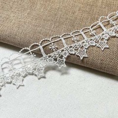 Black White Lovely Guipure Lace Trim Cute Embroidery Star Trim for Dress Gown