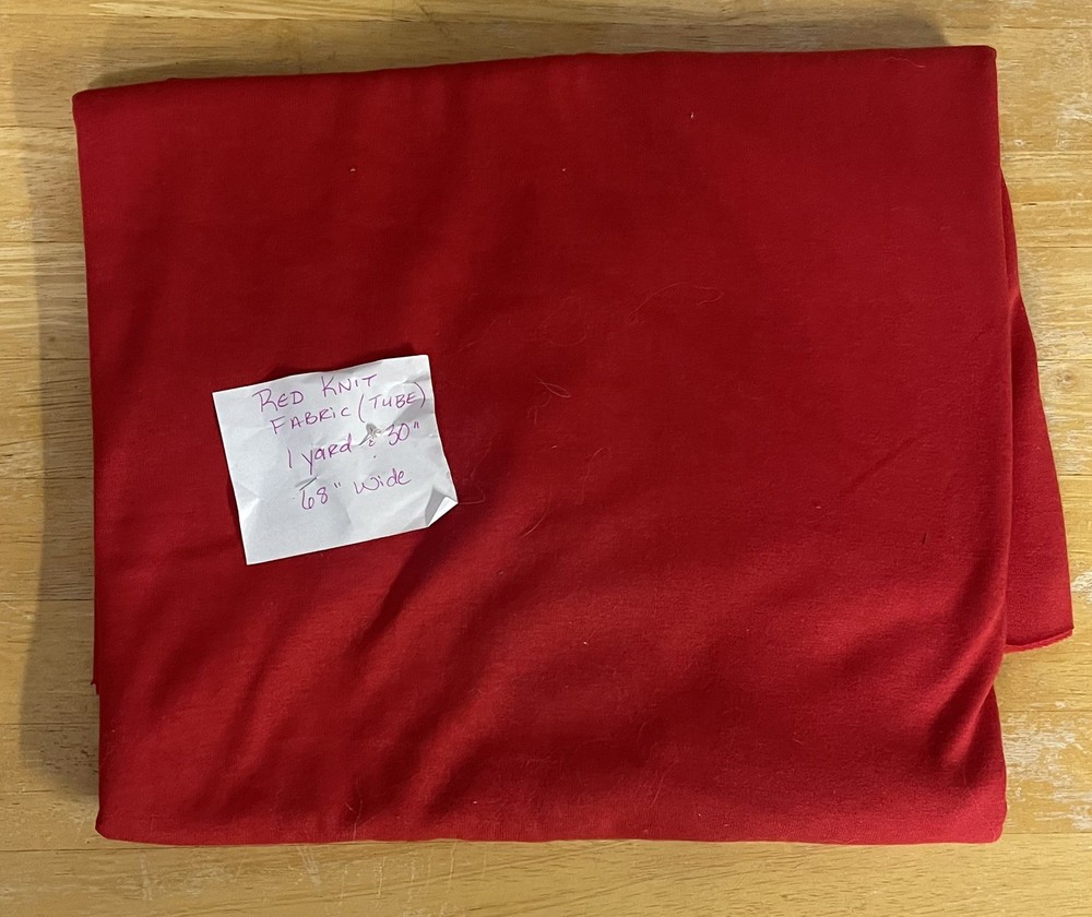 Knit Fabric Red Tube 68” Wide X 1 Yard & 30” (66”) New, VTG but Unused.