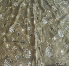 100% Rayon Challis Fabric African Animal Print On Olive Green 58″W x 2 Yards