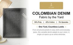 Colombian Denim Fabric by the Yard 4-Way Stretch Jersey Knit 260 GSM 58/60″ Wide