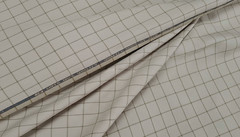 Beige Windowpane Checked Suiting Fabric Cashmere Wool