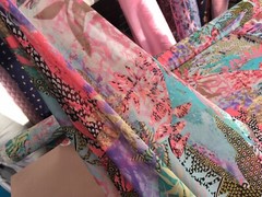 90s style retro CHIFFON Sheer Floral Lingerie curtains Shawl Fabric 60″ YD