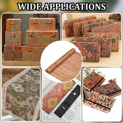 1.51 Yards 12.99 Inch Burlywood Color Synthetic Cork Leather Fabrics by the Yard