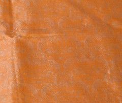 Sushila Vintage Banarasi Woven Scrap Saree Pure Satin silk Orange Sari Fabric