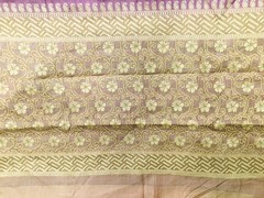 Pure Tussar Sari, Silk Fabric 5 Yard, Recycled Natural Vintage Fabric TSS3286
