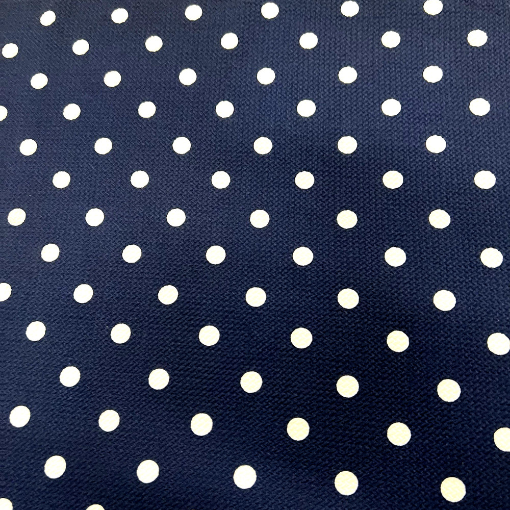 Liverpool Bullet Navy/White Polka Dot Fabric Poly Blend Pin Up By the Yard $1.99