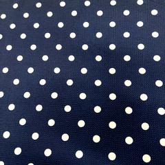 Liverpool Bullet Navy/White Polka Dot Fabric Poly Blend Pin Up By the Yard $1.99