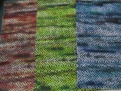 Fabric Red Rooster “Bargello” 3 Pc Sampler Brown Green Blue $3.25