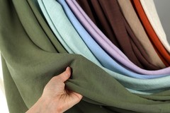 9 Colors Heavy Slub Linen Blend Fabric By the Yard, Rustic Linen
