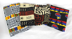 African Wax Print, Elephant, Map & Zebra Lot of 7 Remnants Mix Lot Cotton Fabric