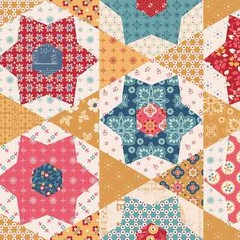 Americana Home Décor Stars Vintage Look 57/58in Wide, Riley Blake Fabric BTY