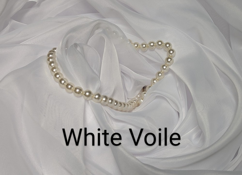 White 116″ wide semi-sheer Voile by yard, party decoration, craft. Free swatches