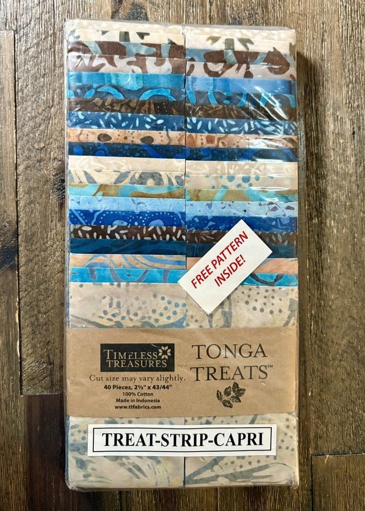 Timeless Treasures Tonga Treats Capri 2.5″ Precut Fabric Strips Jelly Roll 40pc