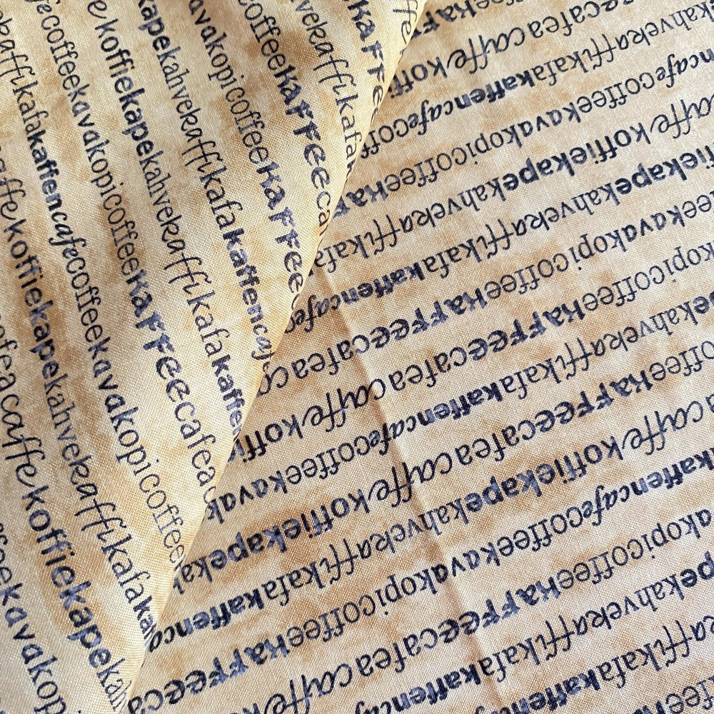 1.3 YD Brew Moda Coffee Fabric Brown Cotton Prints
