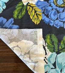 Vtg Cotton Floral Fabric A)W:57”xL2Yd B)W24”x2.1Yd Blue/White Dogwoods Magnolias