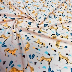 Tigers background Baby Pink Print Nylon Spandex Fabric 4 Way Stretch