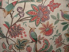 Curtain Upholstery Fabric Chanterelle Wineberry Ornate Bird Floral Cushion Blind