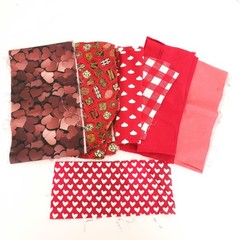 Fabric Scraps For Craft Varies of Sizes n Fabric Types – Theme Valentine Day 6oz