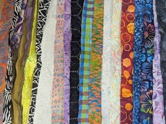 Lunn Fabric Scraps 1 Pound ~4 Yards Artisan Batik Prisma Dyes Grab Bag Strips