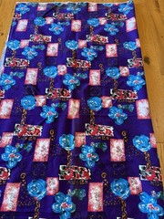 1 Yard Material 22” Purple Floral Fabric Cotton Blend Boho Style.