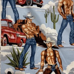 The Alexander Henry Fabric Wranglers Cowboys Western Cotton Fabric 1 Yard 2005